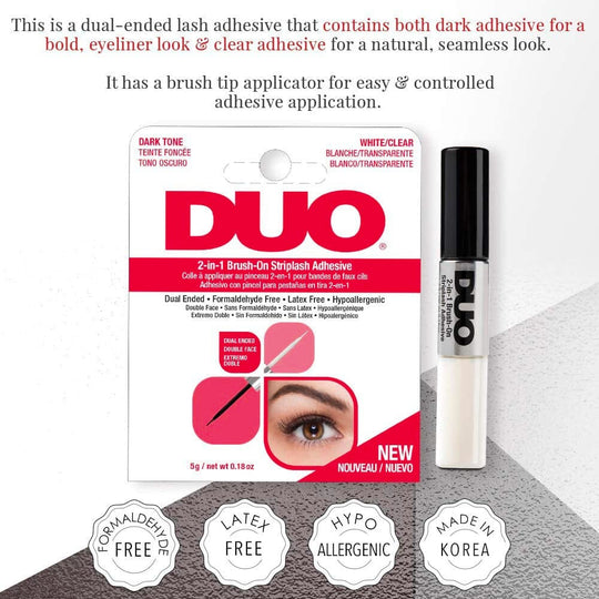 2-In-1 Brush-On Striplash Adhesive Dark & Clear (6 units)