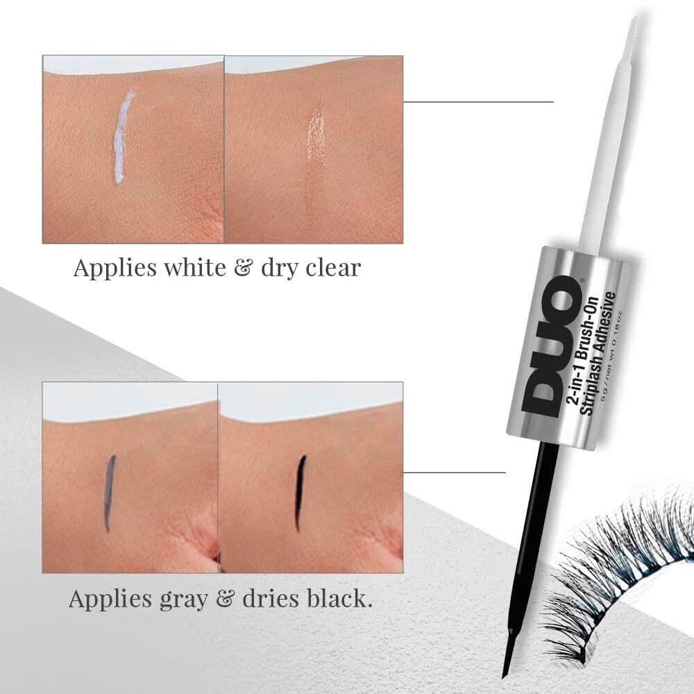 2-In-1 Brush-On Striplash Adhesive Dark & Clear (6 units)