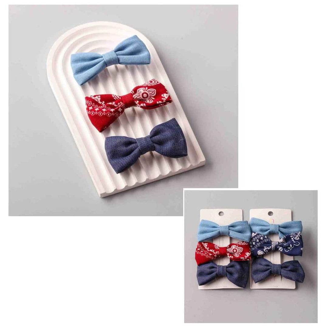 3-Piece Bow Hair Clip Set 13333 (12 units)