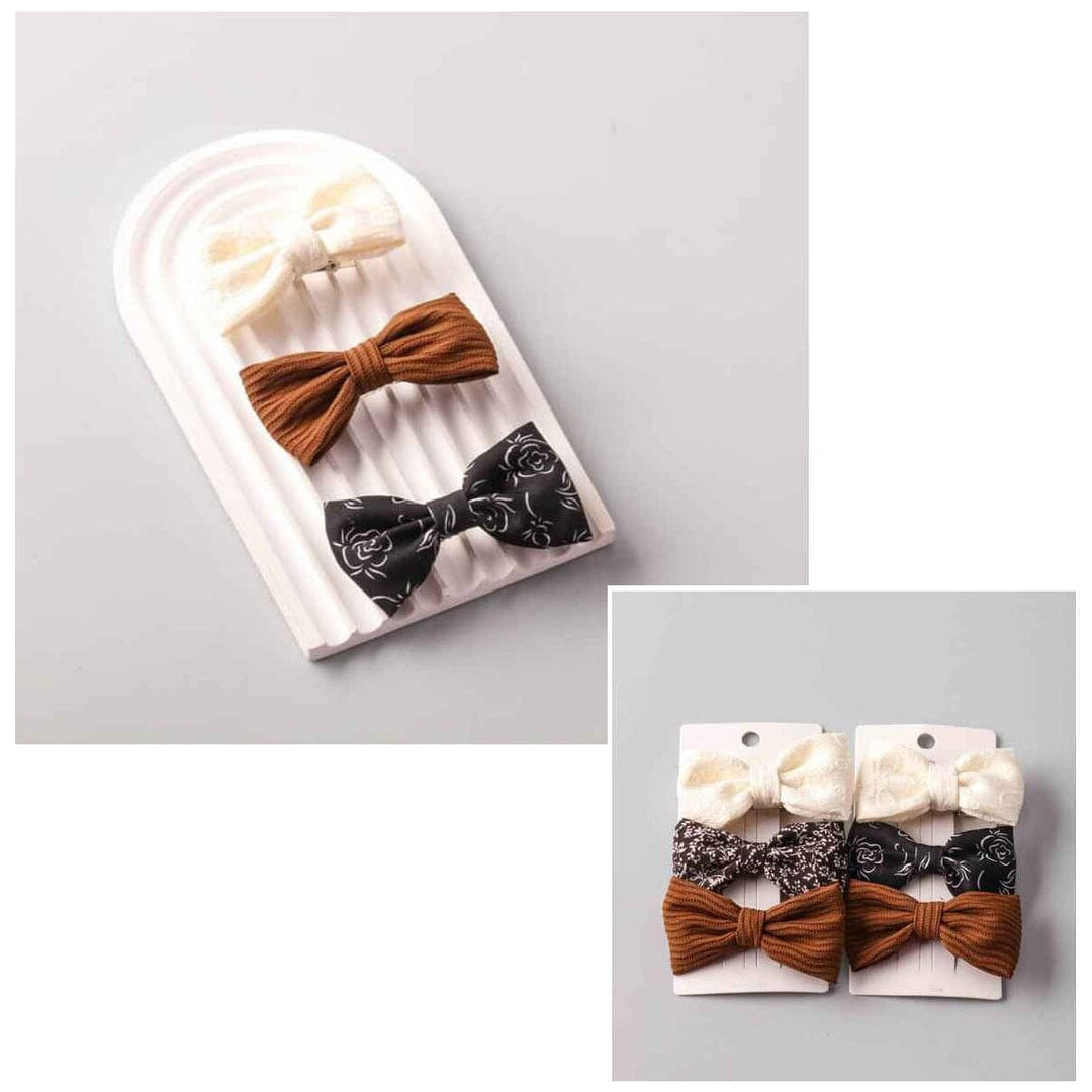 3-Piece Bow Hair Clip Set 13334 (12 units)