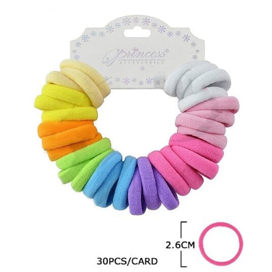 30PCS Pastel Hair Elastics Band Set 32002P1 (12 units)