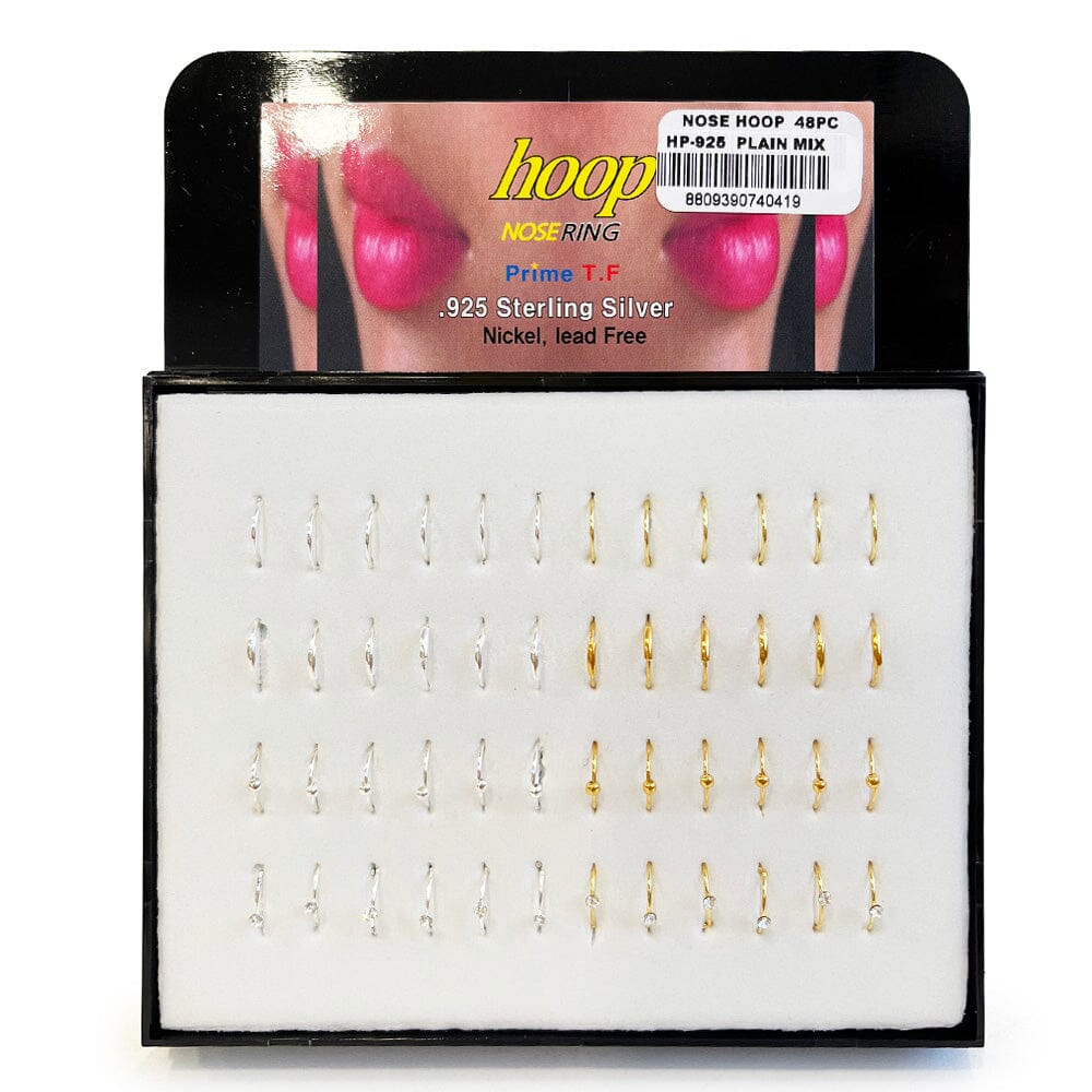 48 PC Hoop Nose Ring Mix (1 unit)