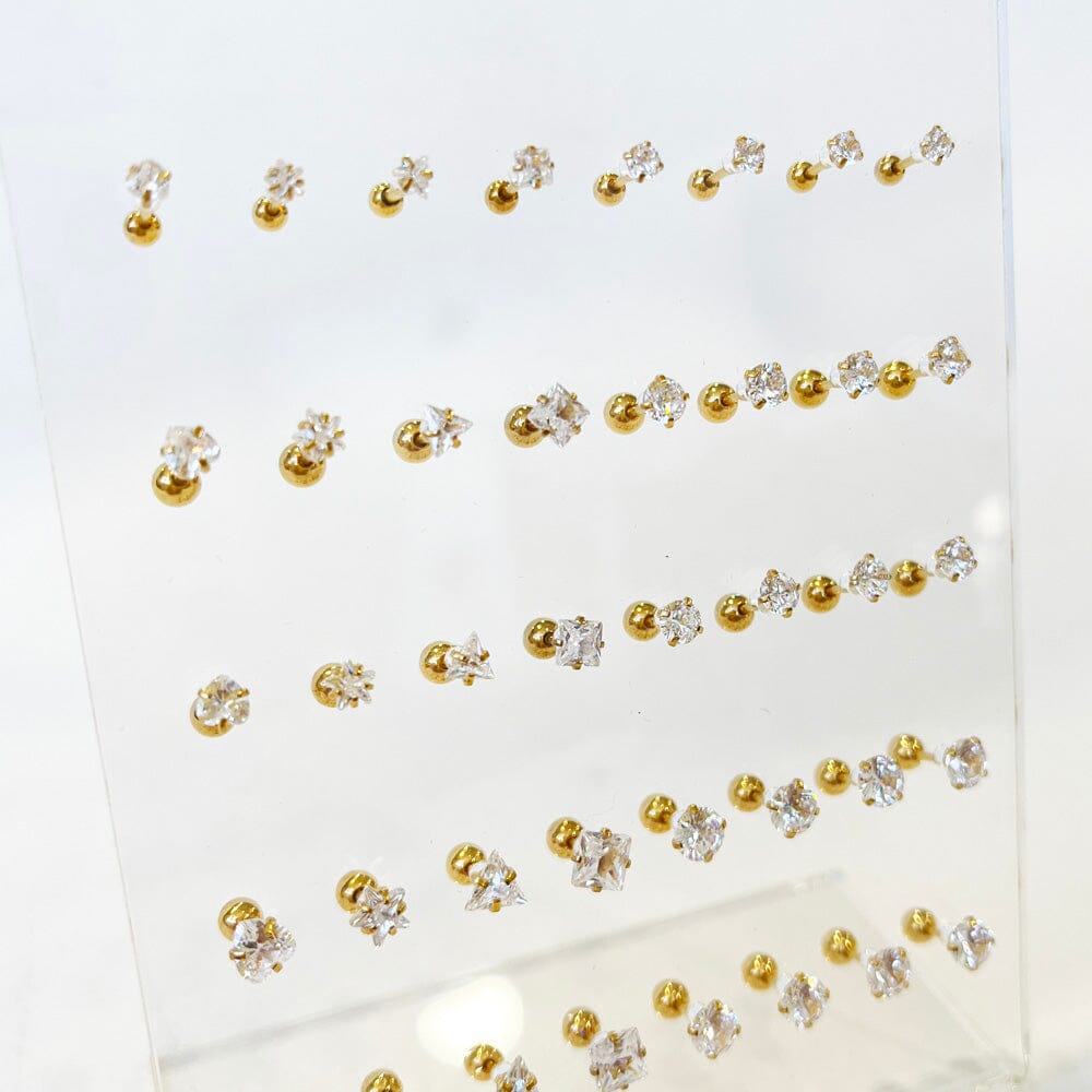 48 PC Tragus Bars Crystal Mix Body Piercing (1 unit)