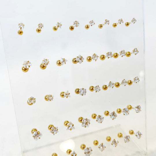 48 PC Tragus Bars Crystal Mix Body Piercing (1 unit)