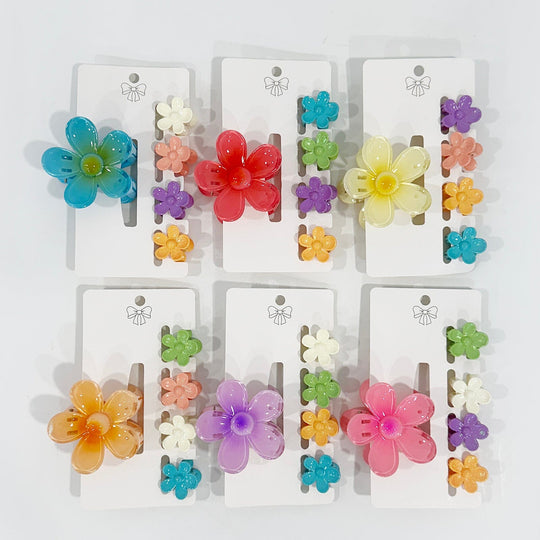 5-Piece Flower Hair Clip Set 17258 (12 units)