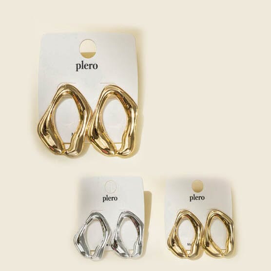Abstract Open Shape Stud Earrings 1111 (12 units)