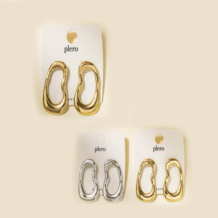 Abstract Oval Stud Earrings 1114 (12 units)