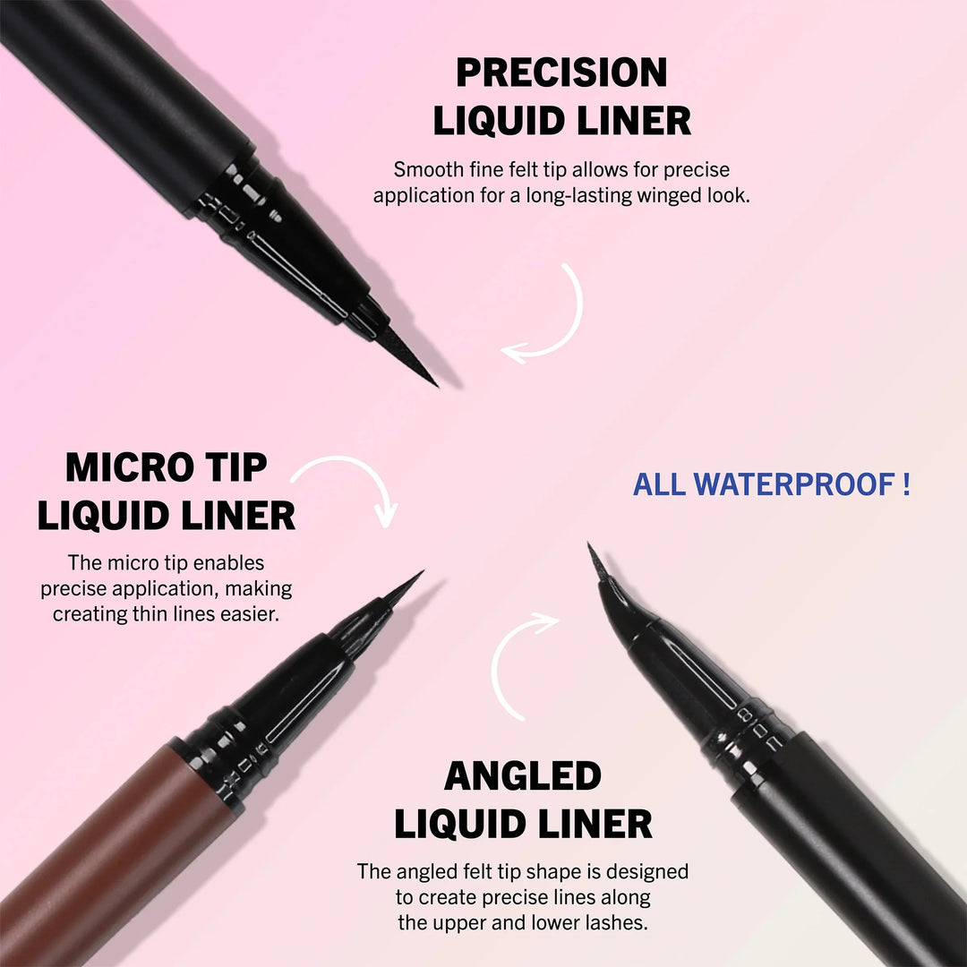 Angled Liquid Liner Black (3 units)