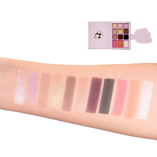 Bamboo Makeup Kit – 12 Color Eyeshadow Palette with Brushes (6 units)