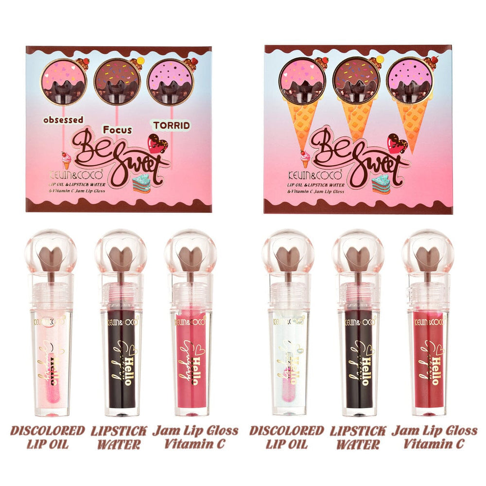Be Sweet Lip Oil & Lipstick Water & Vitamin C Jam Lip Gloss (12 units)