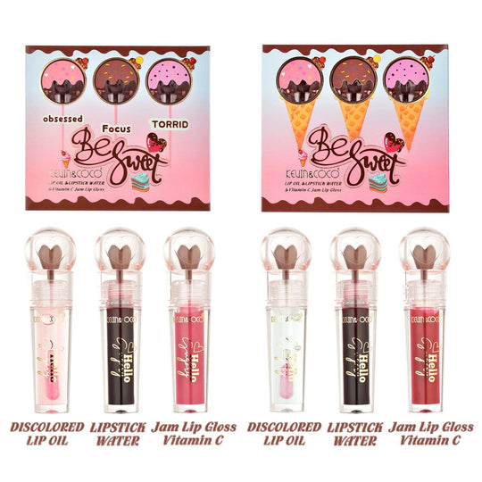 Be Sweet Lip Oil & Lipstick Water & Vitamin C Jam Lip Gloss (12 units)