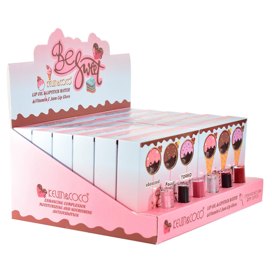 Be Sweet Lip Oil & Lipstick Water & Vitamin C Jam Lip Gloss (12 units)