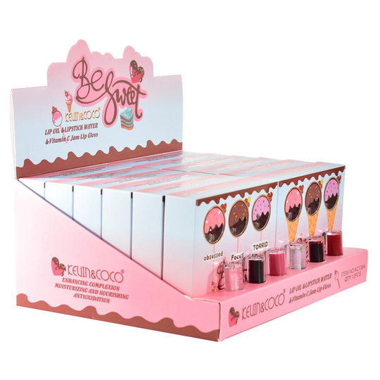 Be Sweet Lip Oil & Lipstick Water & Vitamin C Jam Lip Gloss (12 units)