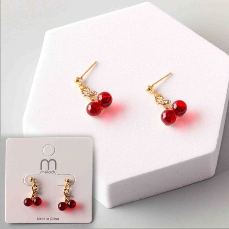 Bead Cherry DropEarring 38713 (12 units)