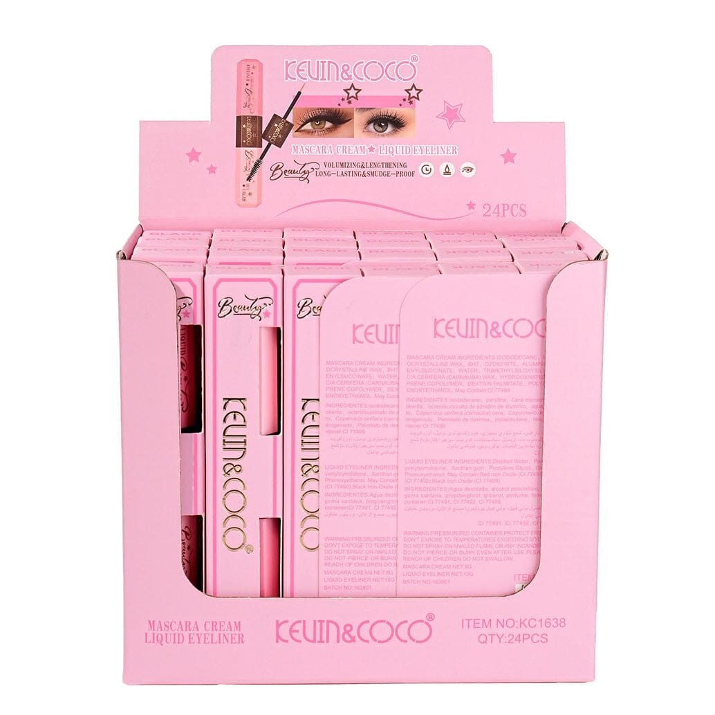 Beauty Black Mascara & Liquid Eyeliner 2-in-1 Set (24 units)