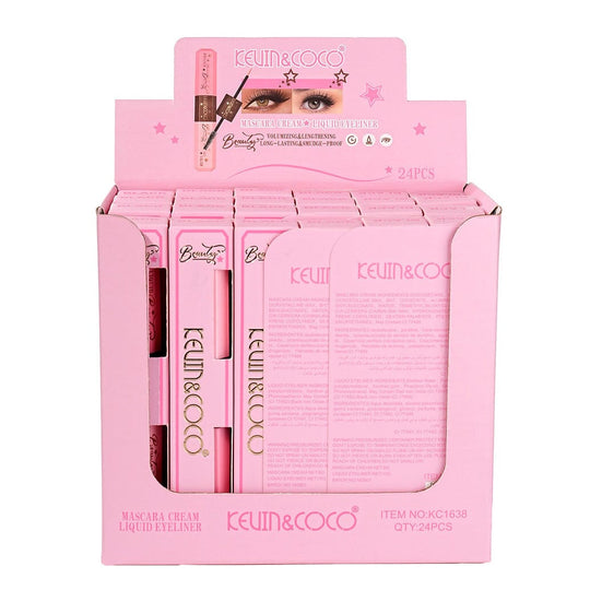 Beauty Black Mascara & Liquid Eyeliner 2-in-1 Set (24 units)