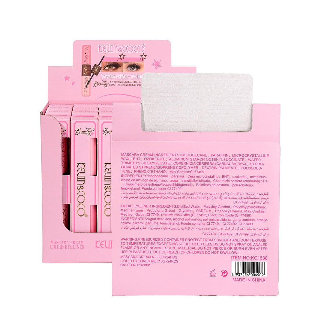 Beauty Black Mascara & Liquid Eyeliner 2-in-1 Set (24 units)