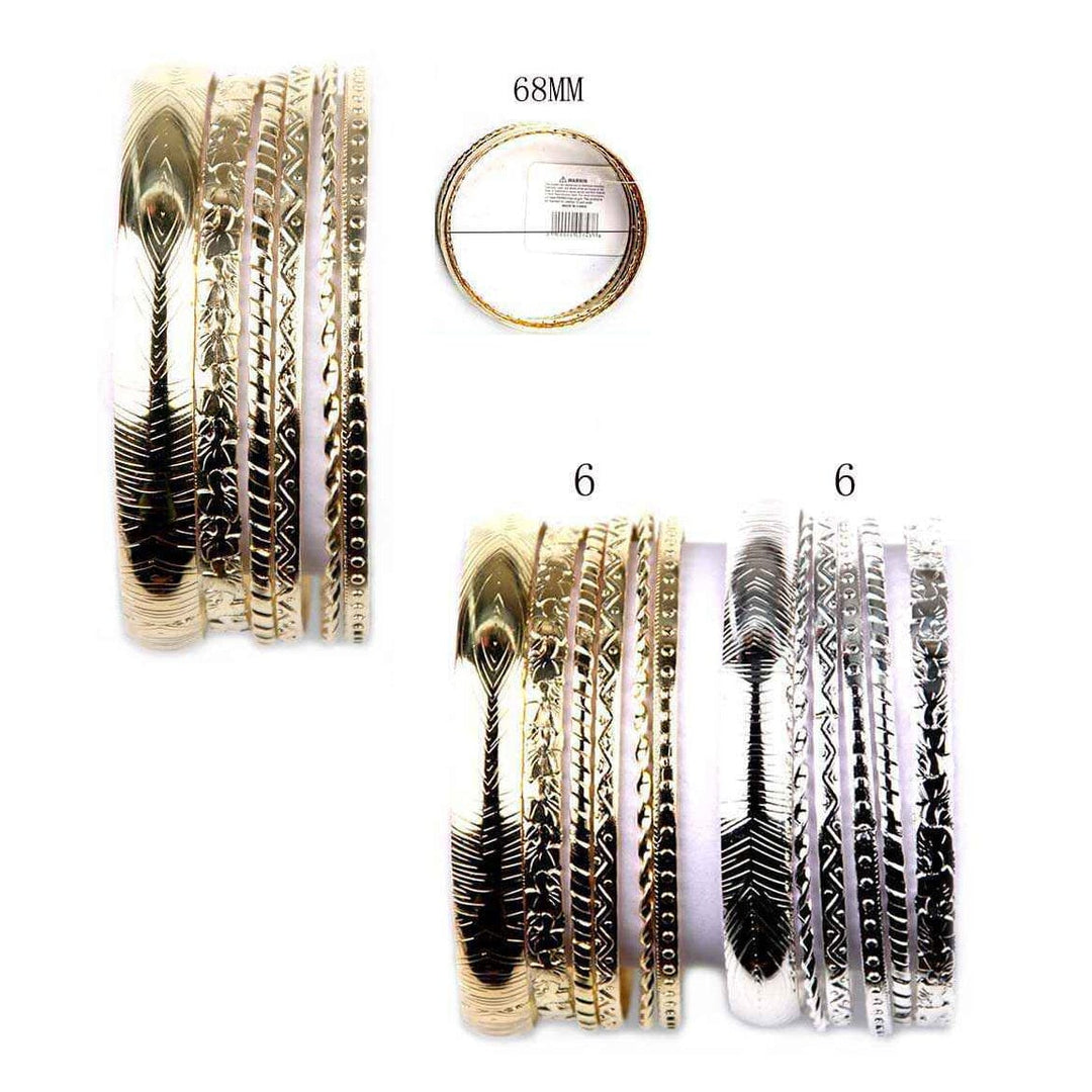 Boho Stacked Bangle Bracelet Set 5656GS (12 units)