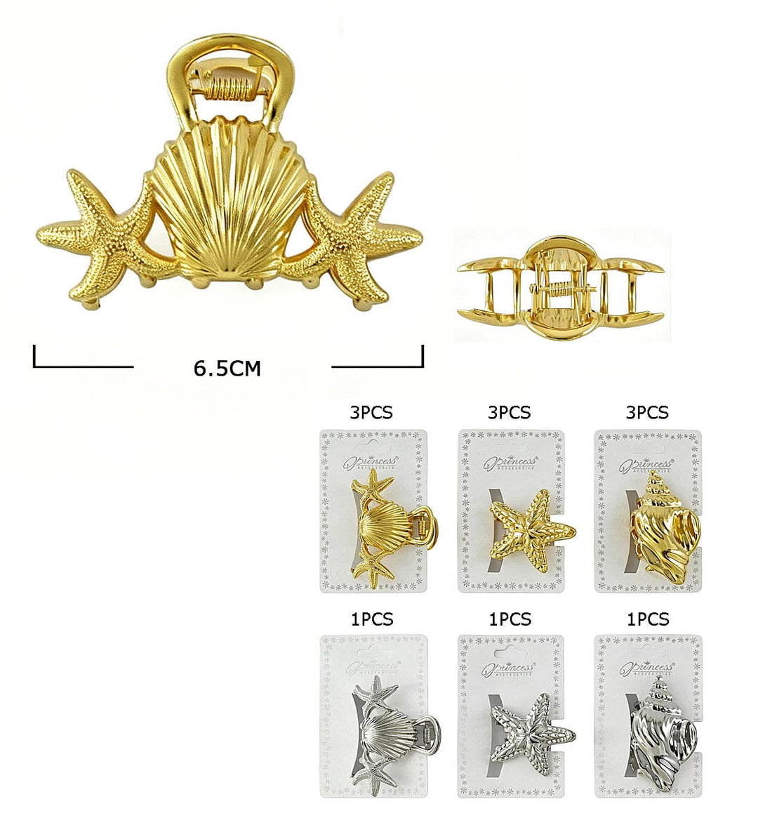 Boutique Coastal Charm Hair Claw Clip 10243GS (12 units)