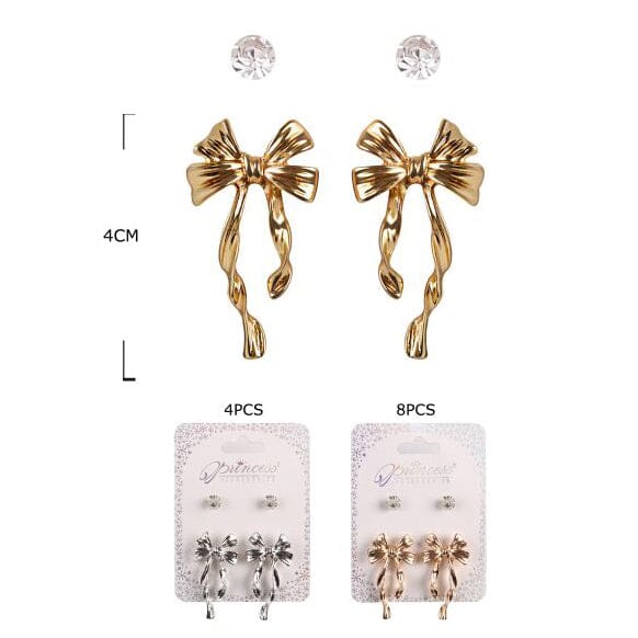 Bow Drop Earrings 2130GS (12 units)