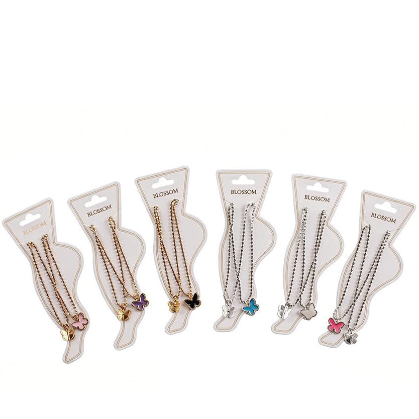 Butterfly Charm Ball Chain Anklet 285 (12 units)