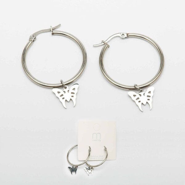 Butterfly Charm Hoop Earrings 34674(12 units)
