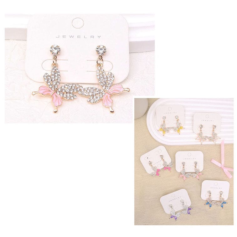 Butterfly Crystal Earrings 1912 (12 units)