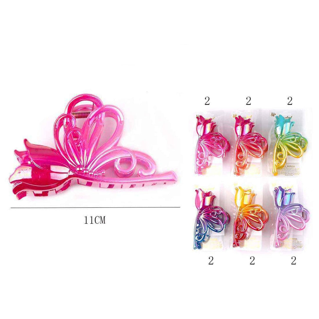 Butterfly Flower Hair Claw Clip 3696 (12 units)