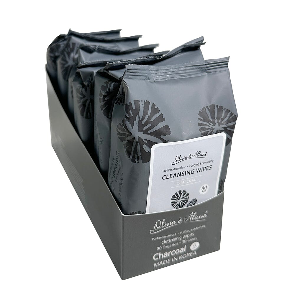 Charcoal Makeup Cleansing Remover Wipes (6 units)