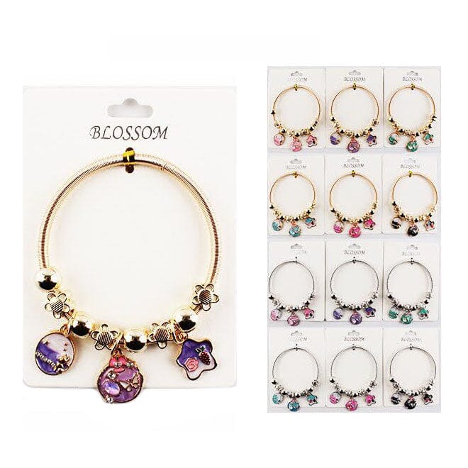 Charm Beaded Bangle Bracelet 3764 (12 units)
