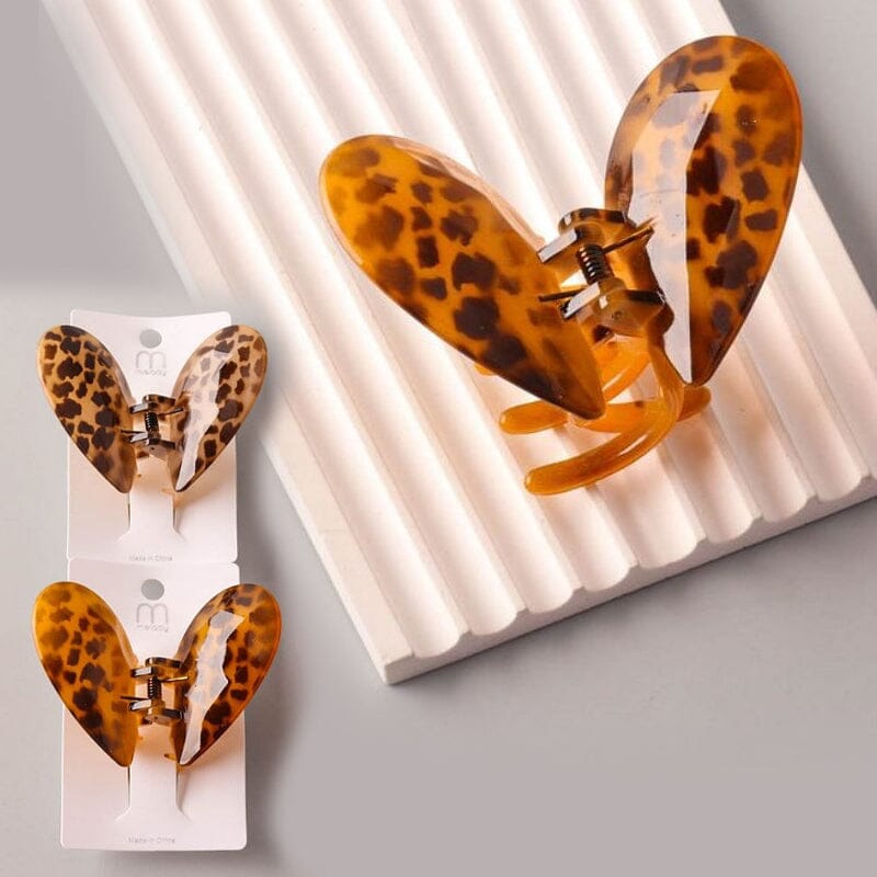 Cheetah Heart Wing Claw Clip 10736 (12 units)