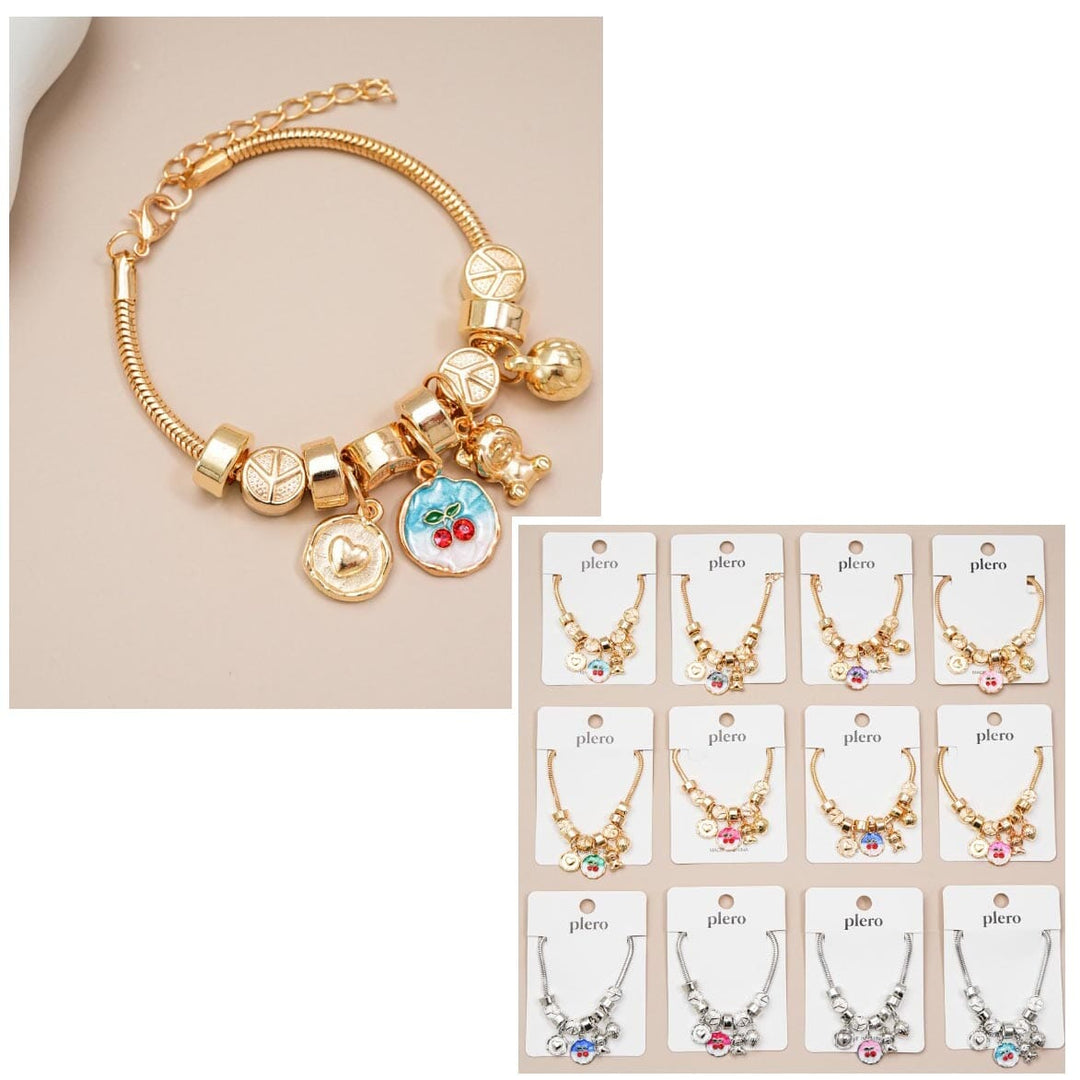 Cherry Charm Bangle Bracelet 2148 (12 units)