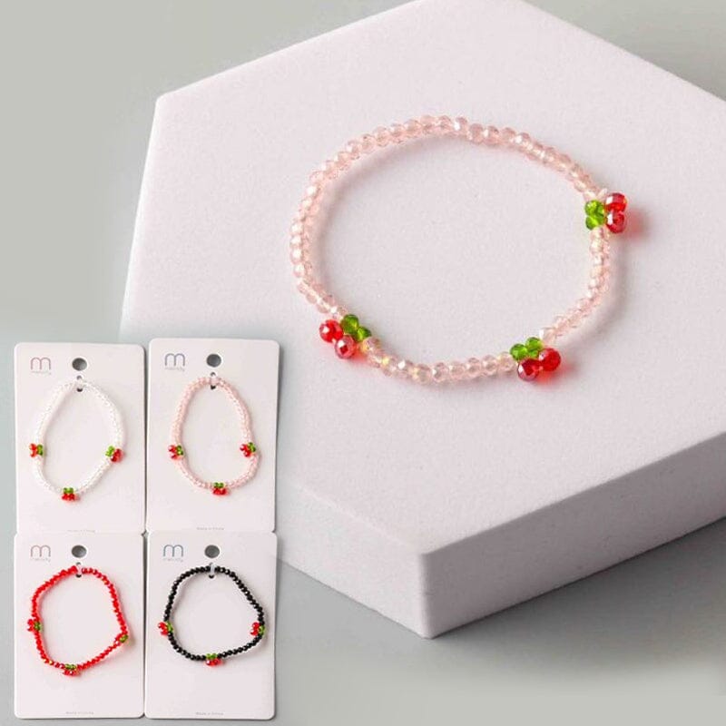 Cherry Crystal Beaded Bracelet 18264 (12 units)