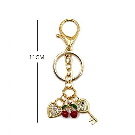 Cherry & Heart Charm Keychain 095 (12 units)