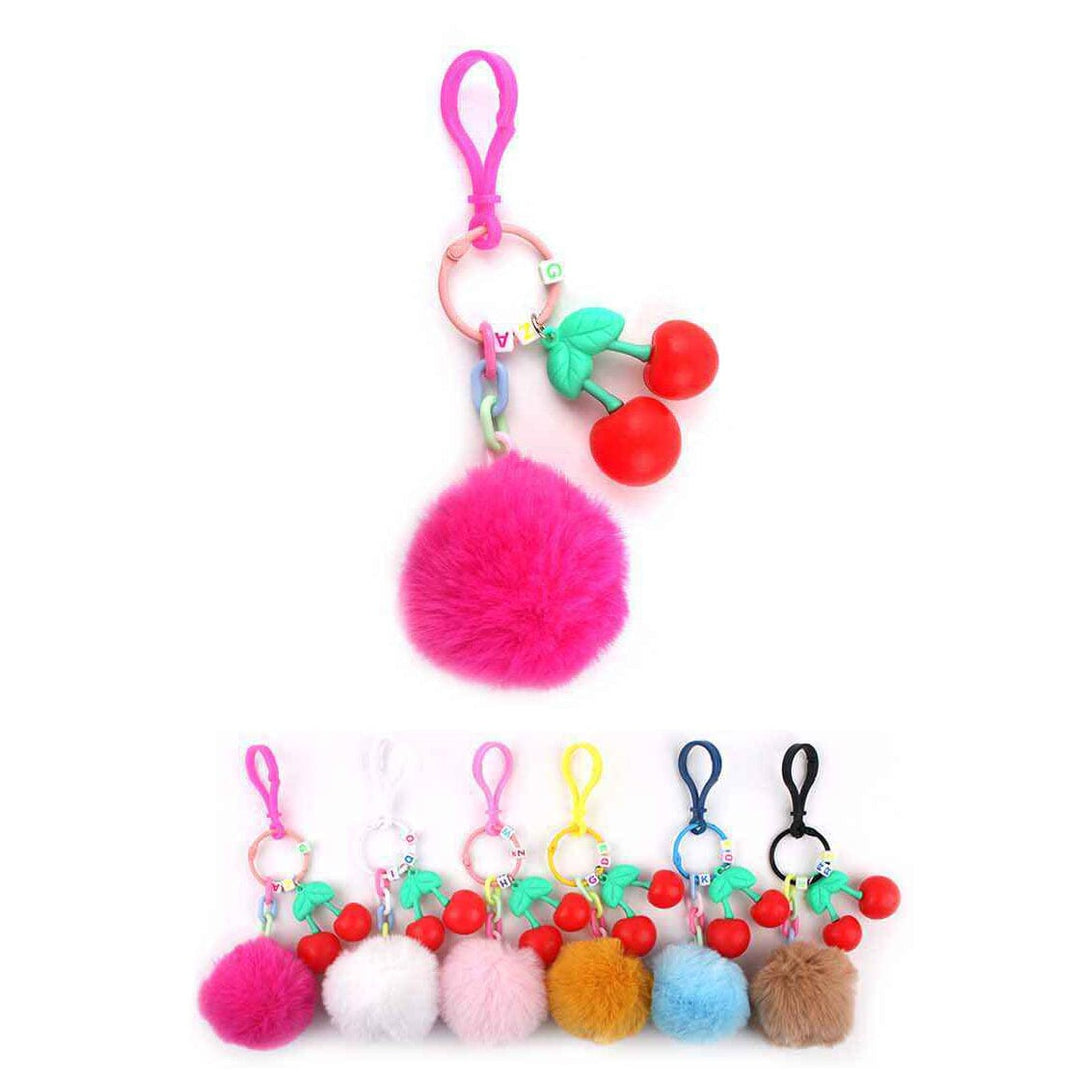 Cherry Pom Pom Keychain 1524 (12 units)