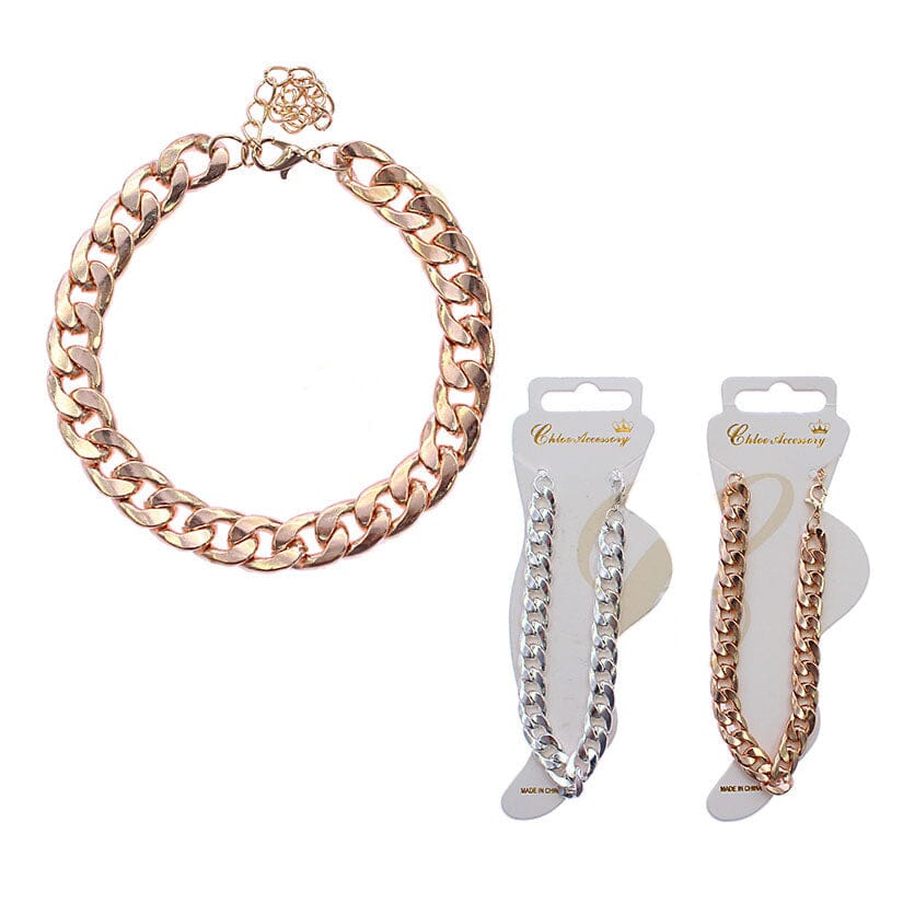 Chunky Curb Chain Anklet 0063GS (12 units)