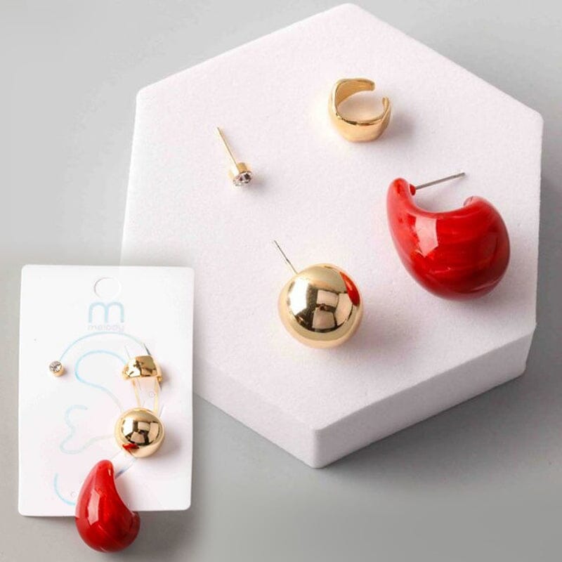 Chunky Huggie Mix Earring 38714 (12 units)