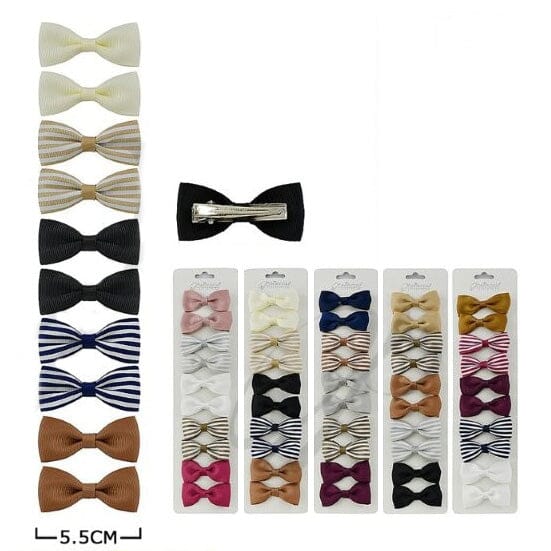 Classic Bow Hair Clips 10PC/Card  40007W2 (12 units)