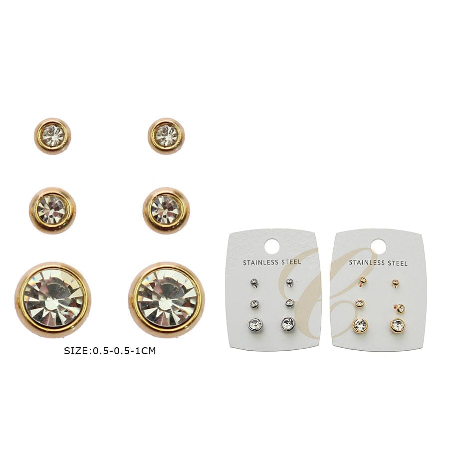 Classic Crystal Stud Earrings Set 0100GS (12 units)
