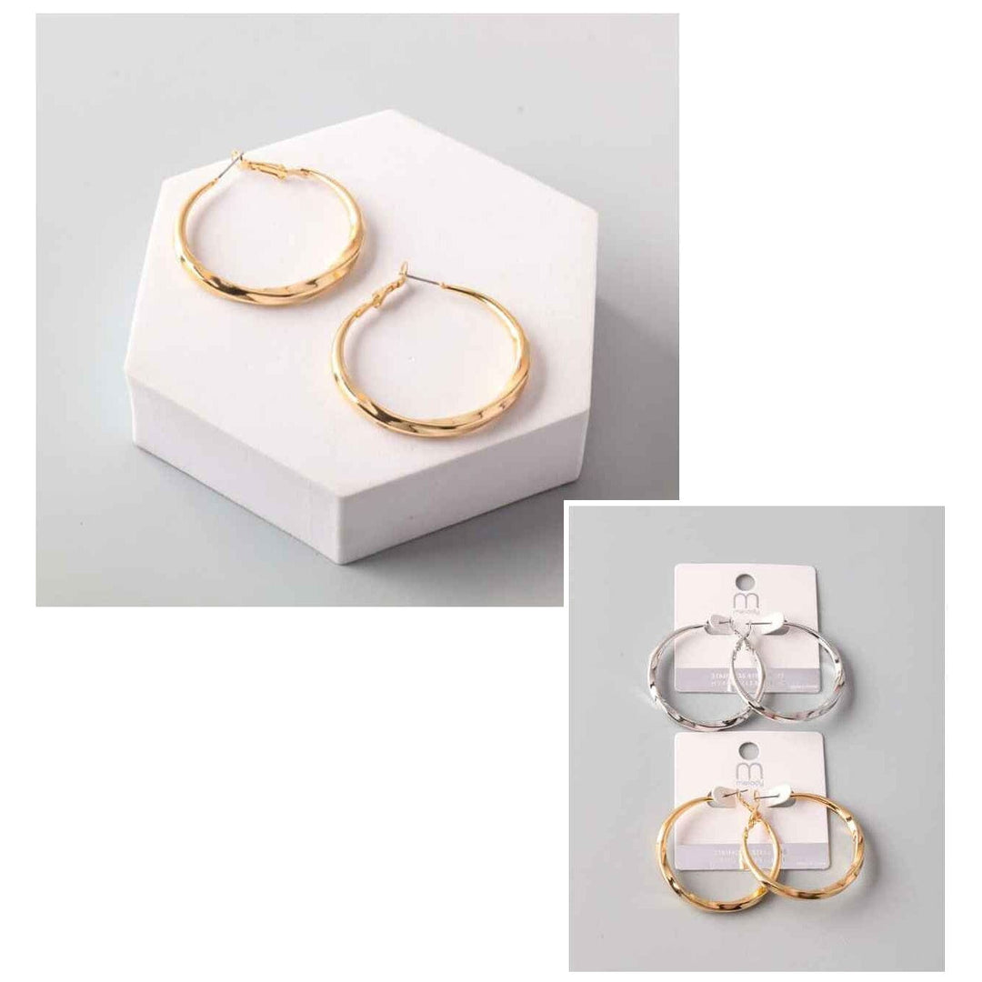 Classic Hoop Earrings 40010GS (12 units)