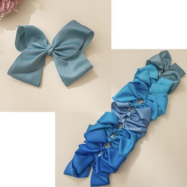 Classic Ribbon Bow Hair Clip - Blue Tone 2032BL1 (12 units)