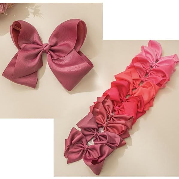 Classic Ribbon Bow Hair Clip - Fuchsia Tone 2032FU1 (12 units)