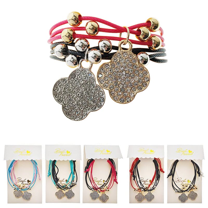 Clover Charm Adjustable Bracelets 49531 (12 units)