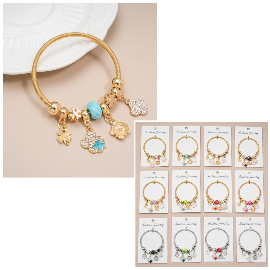 Clover Charm Bangle Bracelet 2153 (12 units)
