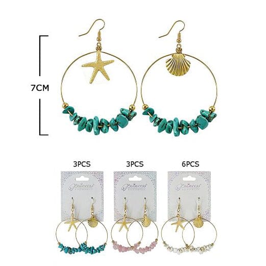 Coastal Hoop Earrings 6033S (12 units)