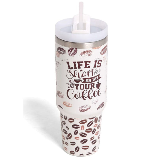 Coffee Bean Tumbler W/Handle 40oz Double Wall 812 CFBEAN (1 unit)
