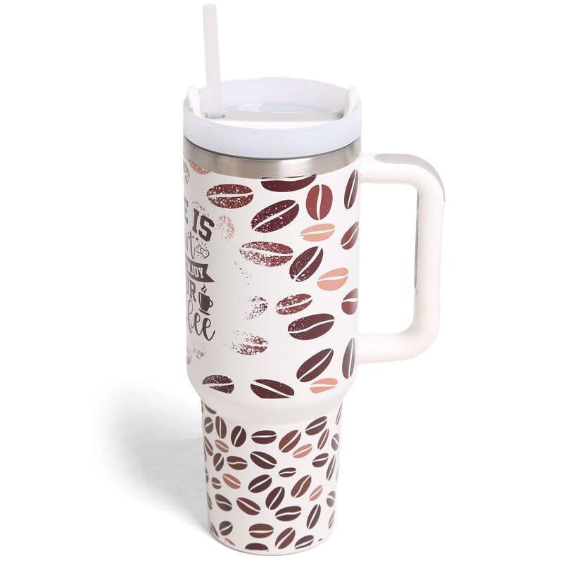 Coffee Bean Tumbler W/Handle 40oz Double Wall 812 CFBEAN (1 unit)