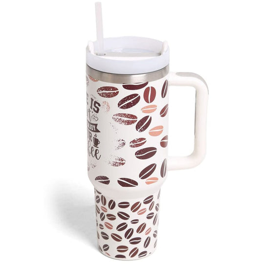 Coffee Bean Tumbler W/Handle 40oz Double Wall 812 CFBEAN (1 unit)