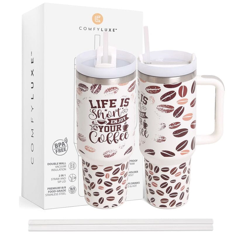 Coffee Bean Tumbler W/Handle 40oz Double Wall 812 CFBEAN (1 unit)