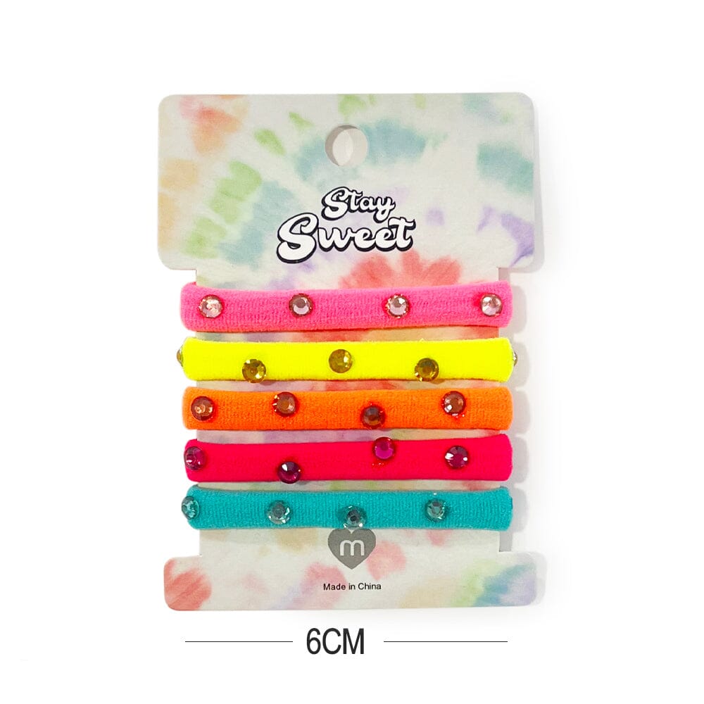 Colorful 5PC Hair Tie Set 9639 (12 units)